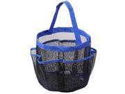 8 Pocket Shower Caddy Tote Portable Quick Dry Makeup Bag Blue for Gym Pool Travel