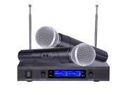 Professional Dual Channel UHF Wireless Microphone System w 2 Handheld Mics