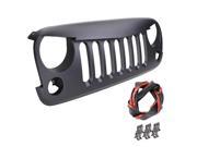 ABS Front Grille Grill Saver Matte Black for 2007 2015 Year Jeep Wranger JK