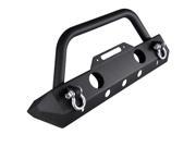 Front Bumper with 2 Heavy Duty Clevis Winch Plate Black fits 2007 2015 Wrangler JK