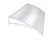 78 x 39 Hollow Polycarbonate Porch Window Door Cover Awning for UV Rain Snow White