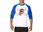 Artix Jolly Roger Skull Crossbones Unisex Raglan Sleeve Baseball T-Shirt XXX-Large White Royal Artix Jolly Roger Skull Crossbones Unisex Raglan Sleeve Baseball T-Shirt XXX-Large White Royal