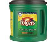 Folgers Classic Roast Decaffeinated Ground Coffee 33.9 Ounce Tubs Pack of 2