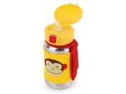 Skip Hop Baby Zoo Little Kid and Toddler Feeding Travel To Go Insulated Stainless Steel Straw Bottle 12 oz Multi Marshall Monkey