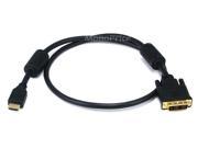 Monoprice 3ft 28AWG High Speed HDMI to Adapter DVI Cable w Ferrite Cores Black