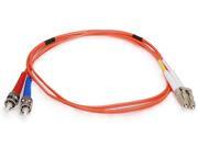 Monoprice Fiber Optic Cable LC ST OM1 Multi Mode Duplex 1 meter 62.5 125 Type Orange