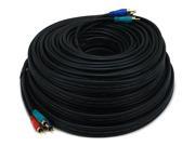 100ft 22AWG 3 RCA Component Video Coaxial Cable RG 59 U Black