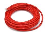 Monoprice 25FT 24AWG Cat6 500MHz Crossover Bare Copper Ethernet Network Cable Red