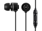 Monoprice Large Driver Earbuds Headphones with In line Microphone Black