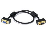 1.5ft Ultra Slim SVGA Super VGA 30 32AWG M F Monitor Cable w ferrites Gold Plated Connector