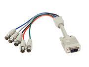 Monoprice VGA HD15 Male to 5x BNC Female Adapter Cable 1ft