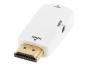 HDMI Male to VGA Female Adapter Converter with Audio for Projector Pc Laptop Notebook Hd DVD White Black