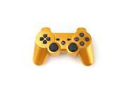 Bluetooth Wireless Dualshock PS3 Remote Game Gaming Controller Gamepad Consoles Joypad Joystick for Sony Playstation III with 6 Axis And Dual Vibration gold