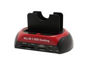 USB 3.0 2.5 3.5 SATA IDE Dual HDD Docking Station HDD Enclosure HDD Block Offline Cloning For 2.5 3.5 SATA HDD[6TB Support] Red