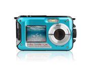 24MP Waterproof Digital Camera Dual Screen Diving Sports Cam 16X Zoom 1920x1080 Full HD Camera Mini Superior Video Camcorder with Smile Capture Anti shake Funct