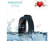 Bluetooth Smartwatch Smart Watch Wristband Bracelet Band Heart Rate Smartband Activity Tracker Fitness for IOS Android - Black