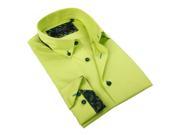 Coogi Luxe Mens Lime Green Button down Shirt 100% Cotton