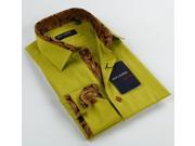 Max Lauren Men s Paisley Olive Green Button down Dress Shirt 100% Premium Cotton