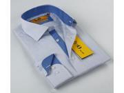 BriO Milano Men s Striped Blue White Button Down Dress Shirt Small