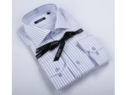 Georges Rech Men s Light Blue White Striped Button down Dress Shirt
