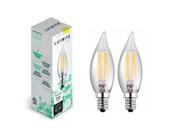 Luxrite LR21200 2 Pack LED Filament Candelabra Light Bulb 4 Watt Equivalent To 40w Incandescent Warm White 350 Lumens 2700K 15 000 Hour Life E12 Base UL L