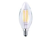 Luxrite LR21202 100 Pack LED Filament Candelabra Light Bulb 4 Watt Equivalent To 40w Incandescent Warm White 350 Lumens 2700K 15 000 Hour Life E12 Base UL