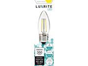 Luxrite LR21207 12 Pack LED Filament Candelabra Light Bulb 4 Watt Equivalent To 40w Incandescent Warm White 350 Lumens 2700K 15 000 Hour Life E26 Base UL