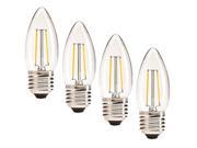 Luxrite LR21207 4 Pack LED Filament Candelabra Light Bulb 4 Watt Equivalent To 40w Incandescent Warm White 350 Lumens 2700K 15 000 Hour Life E26 Base UL L