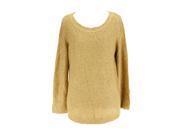 Anne Klein Womens Scoop Neck Sweater Size M US Regular Brown Polyester Blend