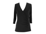 Charter Club 3 4 Sleeve Womens Wrap Size M US Regular Black Polyester