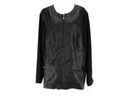 Alfani Womens Jacket Size 3X Regular Black Faux Leather
