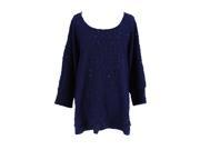 INC International Concepts Womens Scoop Neck Sweater Size XL US Regular Blue