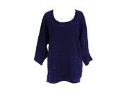 Alfani Womens Scoop Neck Sweater Size M US Regular Blue Polyester Blend