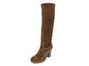 Emporio Armani Womens Knee High Boots Size 10 US 40 EU Brown Suede