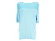 Charter Club Womens Short Sleeve Basic T Shirt Size XL US Regular Blue Cotton