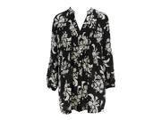 Charter Club 3 4 Sleeve Womens Floral Blouse Size S US Regular Black Polyester