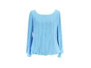 Alfani Long Sleeve Womens Button Down Shirt Size 4 Regular Blue Polyester