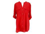 Charter Club Long Sleeve Womens Button Down Shirt Size L US Regular Red