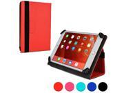 Cooper Cases TM Infinite Universal 7 8 Tablet Folio Case in Red Universal Fit Pleather Exterior Foldout Stand Elastic Strap Closure