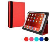 Cooper Cases TM Infinite Universal 9 10.1 Tablet Folio in Red Universal Fit Pleather Exterior Foldout Stand Elastic Strap Closure