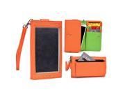 Cooper Cases TM Expose Women s Clutch Universal 3.5 Smartphone Wallet Case in Orange Lime Screen Shield Credit Card ID Slots Zipper Pocket Strap
