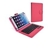 Cooper Cases TM Infinite Executive 7 8 inch Tablet Bluetooth Keyboard Folio in Rose Red Premium Pleather Cover Built in Stand Removable QWERTY Keyboard