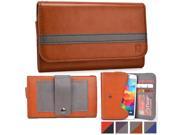 Cooper Cases TM Belt Clutch Universal 5 Smartphone Wallet Case in Brown Grey Belt Mount Strap; Credit Card ID Slots Slip Pocket; Dual Tone Design