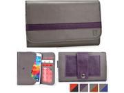 Cooper Cases TM Belt Clutch Universal 5 Smartphone Wallet Case in Grey Purple Belt Mount Strap; Credit Card ID Slots Slip Pocket; Dual Tone Design