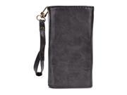 Cooper Cases TM Flirt Universal Smartphone Wallet Case in Grey Detachable Wrist Strap Credit Card ID Slots Slip Pocket Zipper Coin Purse