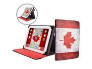 Cooper Cases TM Patriot Universal 9 10 Tablet Folio w Canada Flag Pattern Universal fit 360 Degree Rotating Stand Elastic Strap Closure