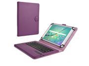 Cooper Cases TM Infinite Executive 9 10.1 inch Tablet Bluetooth Keyboard Folio in Dark Purple Pleather Cover Built in Stand QWERTY Keyboard Rechargeab
