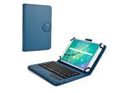 Cooper Cases TM Infinite Executive 7 8 inch Tablet Bluetooth Keyboard Folio in Dark Blue Built in Stand Removable QWERTY Keyboard Rechargeable Battery