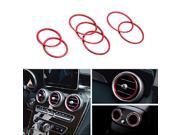 Grandioso 7pc Sports Red Aluminum Air Condition Vent Opening Decoration Cover Trims For 2015 up Mercedes W205 C GLC