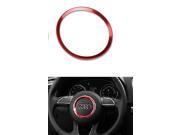 Grandioso Red Aluminum Decorative three spoke Steering Wheel Logo Emblem Trim for Audi A3 A4 Q3 Q5 A5 A6